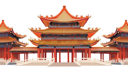 Fototapeta premium Architecture landscape Art prints Ancient chinese