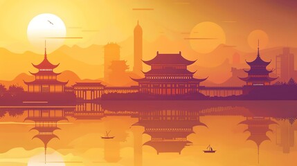 Obraz premium Architecture landscape Art prints Ancient chinese