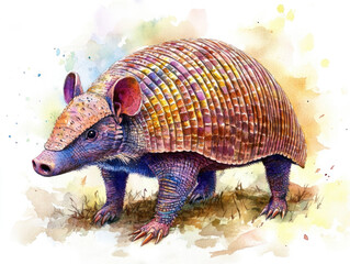 Fototapeta premium Armadillo Watercolor