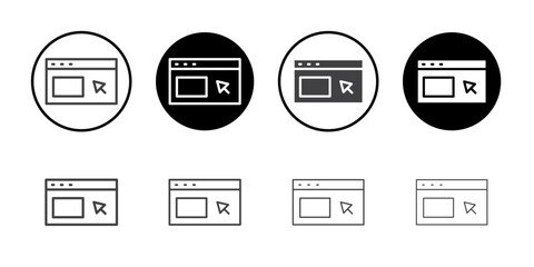 Webpage and cursor icon simple vector symbol