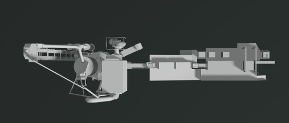3D illustration of industrial project