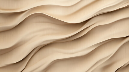 Obraz premium Textured beige wall with flowing wave patterns creating modern aesthetic