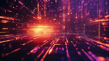 Obraz premium Futuristic Abstract Background with Glowing Technology Elements