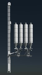 3D illustration of industrial project