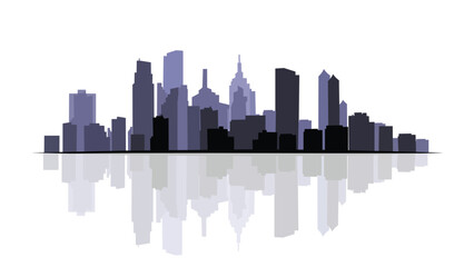 City skyline silhouette vector on white background