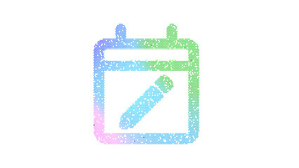 Icon calendar edit is made up of LED square shapes. There are bright diodes and there are black dead diodes