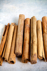 Organic Dried Cinnamon Bark Sticks Still Life