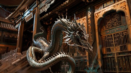 Obraz premium Dragon sculpture chinese dragon ancient chinese