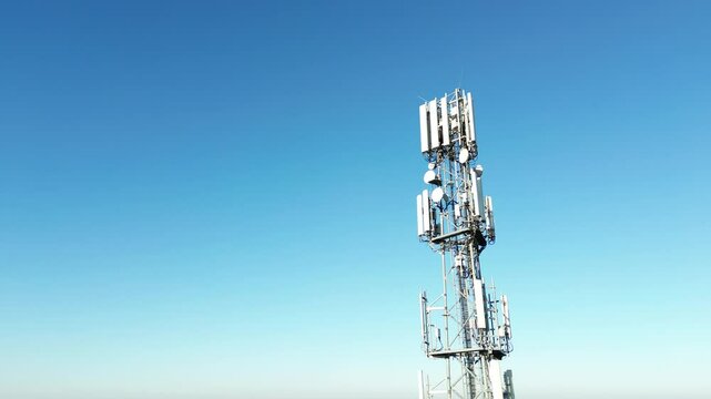 Mobile signal tower in rural environment