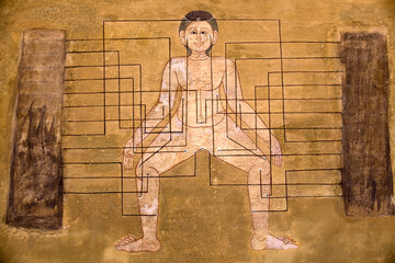 Thai Massage Illustration Wat Pho Bangkok Thailand