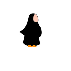 Black hijab character illustration