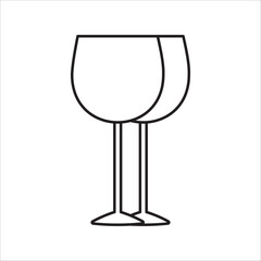 Glass icon outline vector