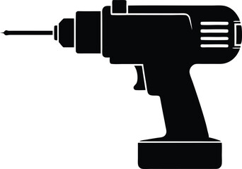 Drill machine silhouette vector, Electric drill machine icon