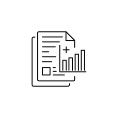 Outline Line Graph icon, depicts data trends over time.