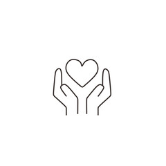 heart symbol in hand vector icon