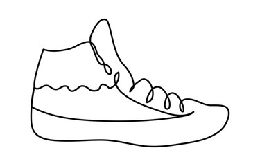 sneakers are drawn with one line. Sports shoes in a linear style. continuous one line. Vector illustration,
Vector illustration of sneakers. Sports shoes in a line style. Continuous one line,
