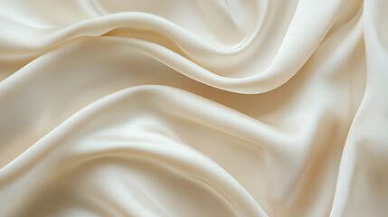 Fototapeta premium Elegant Cream Silk Fabric Draped Softly