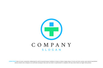 letter t plus hospital symbol abstract human circle logo