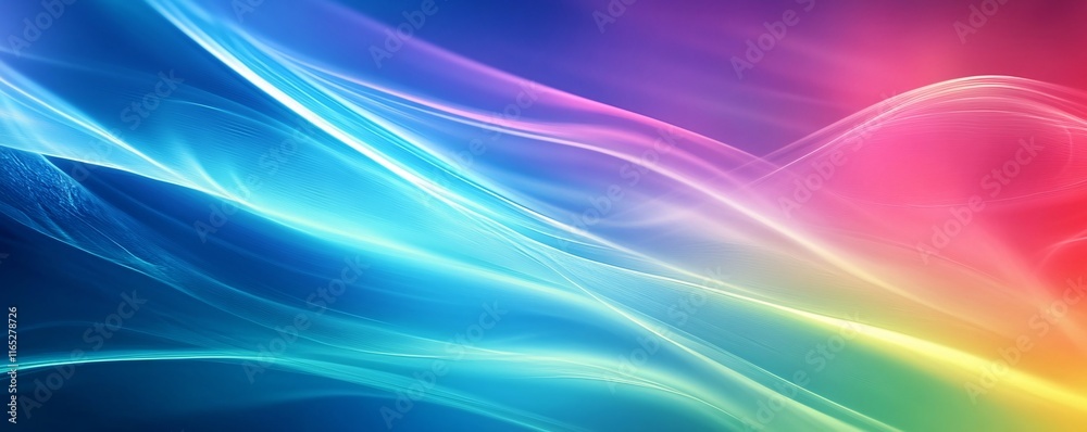 Poster Abstract colorful waves flowing seamlessly creating a vibrant design