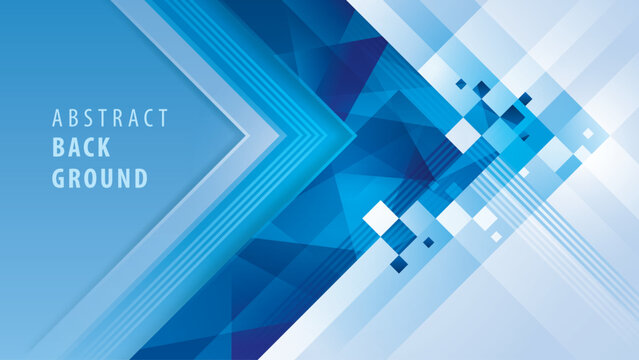 Abstract Blue geometric pixel background, Arrow Pixel square design. Modern polygon pixel background, Creative ideas for business presentations, template, banner, invitation card