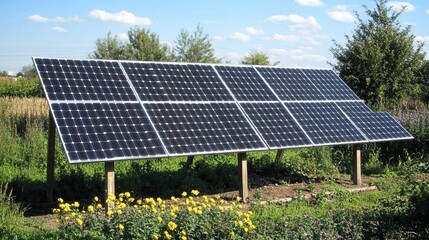 Modern solar panel in isometric style, representing renewable energy and eco_conscious practices.