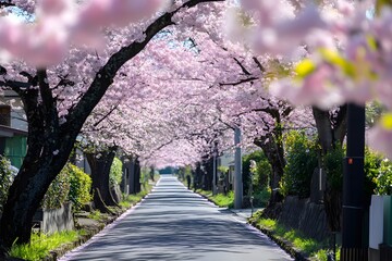 Naklejka premium Spring scenery. Generative AI