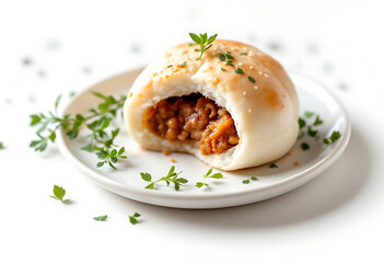 Savory Sesame Bun: A Delightful Bite of Sweet and Spicy Filling