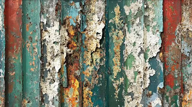 Rusty corrugated metal wall texture