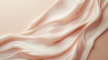 Obraz premium A soft, flowing fabric drapes gracefully, showcasing delicate textures and gentle shades of peach against a smooth backdrop.