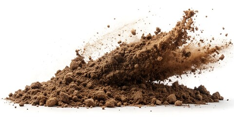 A pile of dirt with a lot of dust