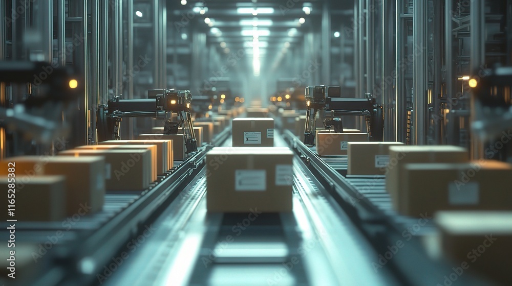 Poster automated warehouse with advanced technology and efficient operations