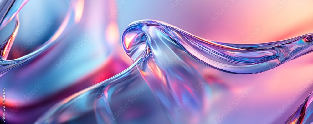 Poster abstract colorful fluid art forming wavy shapes background