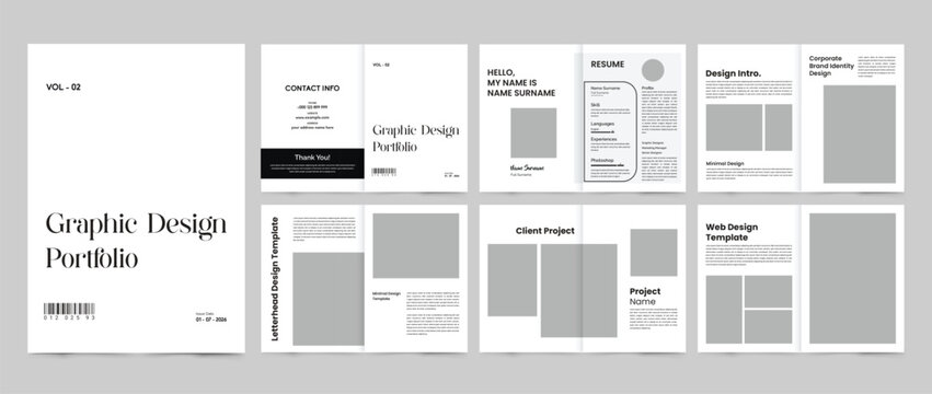 graphic design portfolio template design. graphic designer product collection portfolio
