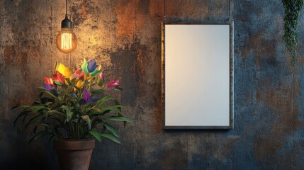 Industrial wall with pride accents and cozy vibrant decor