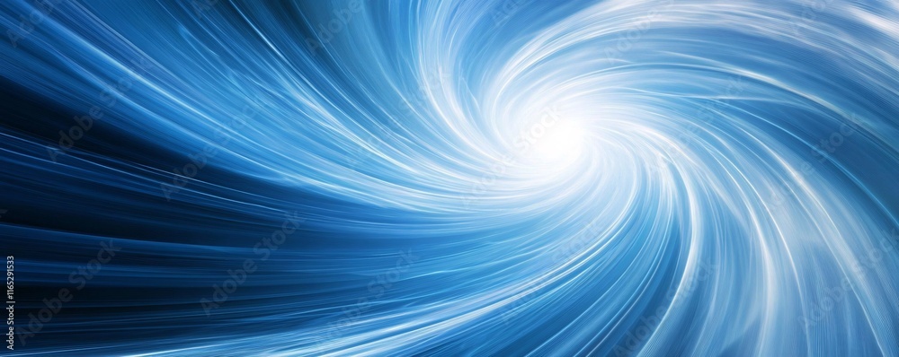 Poster abstract blue vortex spinning creating light beams effect