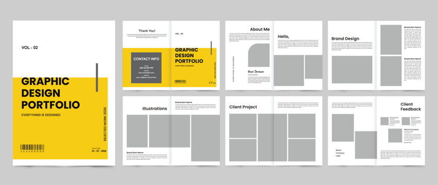 graphic design portfolio template design. graphic designer product collection portfolio