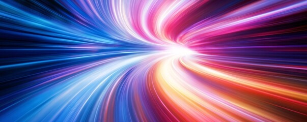 Obraz premium Colorful streaks of light swirling and exploding from center point