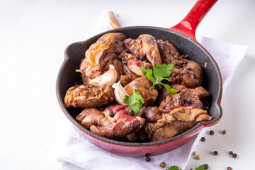 Fried chicken, turkey, duck, poultry liver