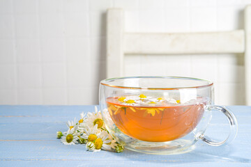 Cup of medicinal chamomile tea