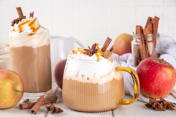 Apple pie spices latte drink