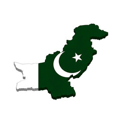 Pakistan Flag with Detailed Map for Educational and Informational Use
