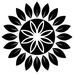 Leaf Logo: Symmetrical Pattern Symbolizing Unity Sustainability