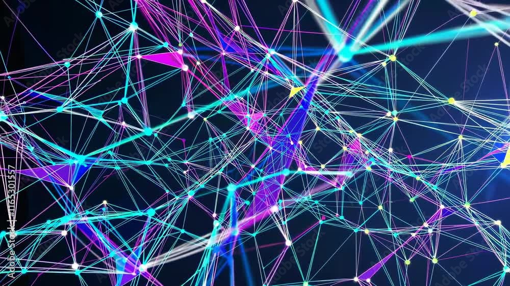 Poster network visualization showcases dynamic connections in digital data systems