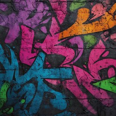Fototapeta premium bold graffiti patterns in vibrant colors on a concrete wall background
