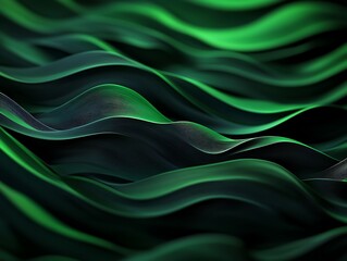 Obraz premium abstract wavy patterns in bold green and black for dynamic backgrounds