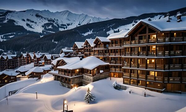 Mountain ski resort.