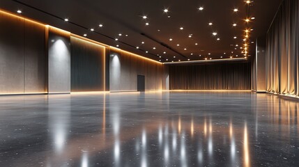 Obraz premium Modern Industrial Hall Design Showcase with Elegant Lighting Features