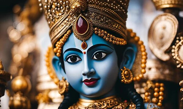 Statue of Hindu god Krishna.