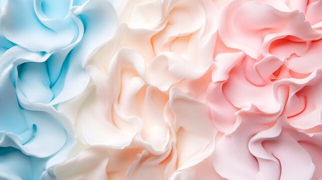 Delicious pink, white and blue icing creating a stunning textured background