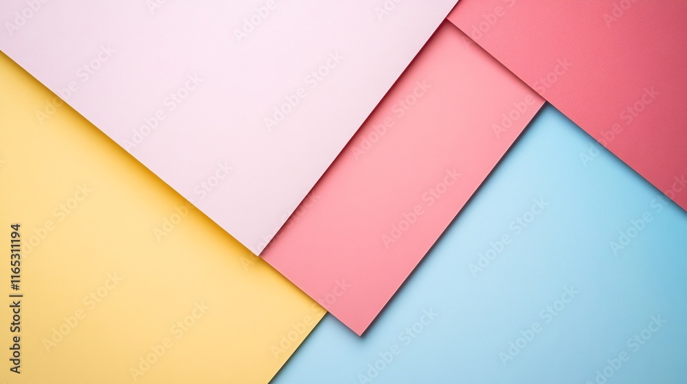 Aufkleber pastel colored paper creating geometric composition background